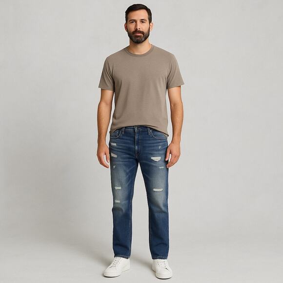 PRPS Goods & Co Distressed Button Fly Jeans Men’s 38 Blue Straight Fit